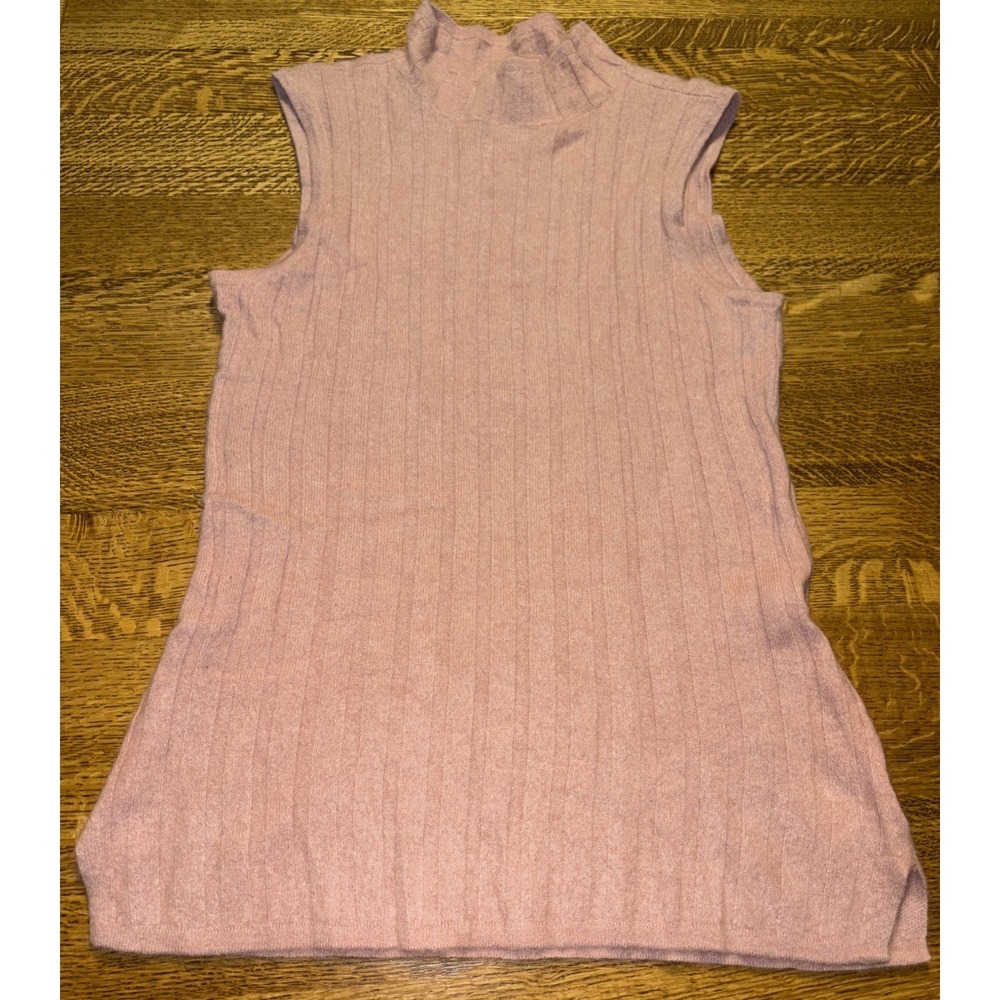Women's Charter Club Luxury Sleeveless 100% Cashmere Sweater XL Dusty Pink